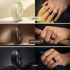 image:imageEgnaro Mens Silicone Ring 9mm Wide Flexible Rubber Wedding Band for GymSETB23Black Gray  Greige  Ink Green  Twilight Blue  Dark Brown  Blue Gray  Black
