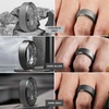 image:imageEgnaro Mens Silicone Ring 9mm Wide Flexible Rubber Wedding Band for GymSETB5Red  Navy Blue  Midnight Blue  Black  Black Gray  Dark Gray  Dark Silver