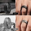 image:imageEgnaro Mens Silicone Ring 9mm Wide Flexible Rubber Wedding Band for GymSETB6Black Gray  Light Gray  Dark Purple  Black