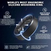 image:imageEgnaro Mens Silicone Ring 9mm Wide Flexible Rubber Wedding Band for GymSETB7Black