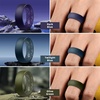 image:imageEgnaro Mens Silicone Rings 8mm Wide Flexible Rubber Wedding Band for HimSETA1Light Gray  White  Black  Black Gray  Twilight Blue  Dark Blue  Olive Green