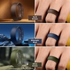 image:imageEgnaro Mens Silicone Rings 8mm Wide Flexible Rubber Wedding Band for HimSETA2Dark Silver  Black Gray  Black  Olive Green  Midnight Blue  Dark Brown  Bronze