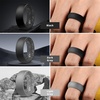 image:imageEgnaro Mens Silicone Rings 8mm Wide Flexible Rubber Wedding Band for HimSETA6Navy Blue  Midnight Blue  Night Brown  Light Gray  Dark Gray  Black Gray  Black