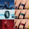 image:imageEgnaro Mens Silicone Rings 8mm Wide Flexible Rubber Wedding Band for HimSETA6Navy Blue  Midnight Blue  Night Brown  Light Gray  Dark Gray  Black Gray  Black