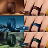 image:imageEgnaro Mens Silicone Rings 8mm Wide Flexible Rubber Wedding Band for HimSETA7Black  Pine Green  Sea Blue  Chestnut Red  Black Gray  Dark Gray  Silver