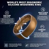image:imageEgnaro Mens Silicone Rings 8mm Wide Flexible Rubber Wedding Band for HimSETB12Black  Blue Gray  Warm Brown  Army Camo  Metallic Royal Blue  Metallic Brown  Silver