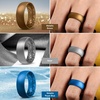 image:imageEgnaro Mens Silicone Rings 8mm Wide Flexible Rubber Wedding Band for HimSETB12Black  Blue Gray  Warm Brown  Army Camo  Metallic Royal Blue  Metallic Brown  Silver