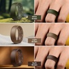 image:imageEgnaro Mens Silicone Rings 8mm Wide Flexible Rubber Wedding Band for HimSETB1Black  Black Gray  Light Gray  Midnight Blue  Olive Green  Light Brown  Dark Brown