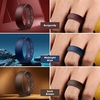 image:imageEgnaro Mens Silicone Rings 8mm Wide Flexible Rubber Wedding Band for HimSETB4Black  Black Gray  Light Gray  Bronze  Burgundy  Midnight Blue  Dark Brown