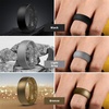 image:imageEgnaro Mens Silicone Rings 8mm Wide Flexible Rubber Wedding Band for HimSETB4Black  Black Gray  Light Gray  Bronze  Burgundy  Midnight Blue  Dark Brown