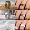 image:imageEgnaro Mens Silicone Rings 8mm Wide Flexible Rubber Wedding Band for HimSETB6Dark Gray  Black Gray Camo  Black  Light Gray  White  Silver  Bronze