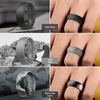 image:imageEgnaro Mens Silicone Rings 8mm Wide Flexible Rubber Wedding Band for HimSETB6Dark Gray  Black Gray Camo  Black  Light Gray  White  Silver  Bronze