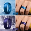 image:imageEgnaro Mens Silicone Rings 8mm Wide Flexible Rubber Wedding Band for HimSETC13Black  Metallic Purple  Metallic Royal Blue  Black Gray
