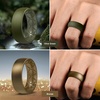 image:imageEgnaro Mens Silicone Rings 8mm Wide Flexible Rubber Wedding Band for HimSETC1Black  Black Grey Camo  Dark Silver  Olive Green  Bronze