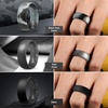 image:imageEgnaro Mens Silicone Rings 8mm Wide Flexible Rubber Wedding Band for HimSETC1Black  Black Grey Camo  Dark Silver  Olive Green  Bronze
