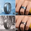 image:imageEgnaro Mens Silicone Rings 8mm Wide Flexible Rubber Wedding Band for HimSETC2Metallic Blue  Metallic Gun  Silver  Black