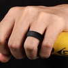 image:imageEgnaro Mens Silicone Rings 8mm Wide Flexible Rubber Wedding Band for HimSETC3Black  Black  Black Gray  Black Gray