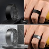 image:imageEgnaro Mens Silicone Rings 8mm Wide Flexible Rubber Wedding Band for HimSETC4Black  Metallic Black  Metallic Black Gray  Steel