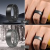 image:imageEgnaro Mens Silicone Rings 8mm Wide Flexible Rubber Wedding Band for HimSETC4Black  Metallic Black  Metallic Black Gray  Steel
