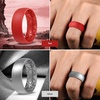 image:imageEgnaro Mens Silicone Rings 8mm Wide Flexible Rubber Wedding Band for HimSETC6Olive Green  White  Silver  Red