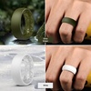 image:imageEgnaro Mens Silicone Rings 8mm Wide Flexible Rubber Wedding Band for HimSETC6Olive Green  White  Silver  Red