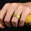 image:imageEgnaro Mens Silicone Rings 8mm Wide Flexible Rubber Wedding Band for HimSETD2Gold