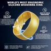 image:imageEgnaro Mens Silicone Rings 8mm Wide Flexible Rubber Wedding Band for HimSETD2Gold