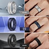 image:imageEgnaro Mens Silicone Rings 8mm Wide Two Tone Rubber Wedding Band for HimA1Silver  Black  Dark Blue  BlackOrange  BlackLight Blue  BlackGray