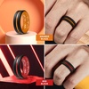 image:imageEgnaro Mens Silicone Rings 8mm Wide Two Tone Rubber Wedding Band for HimA2Black  BlackRed  BlackOrange  BlackLight Blue