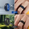 image:imageEgnaro Mens Silicone Rings 8mm Wide Two Tone Rubber Wedding Band for HimA2Black  BlackRed  BlackOrange  BlackLight Blue