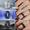 image:imageEgnaro Mens Silicone Rings 8mm Wide Two Tone Rubber Wedding Band for HimA3Silver  black  deep blue  military green  black and yellow green  black red