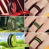 image:imageEgnaro Mens Silicone Rings 8mm Wide Two Tone Rubber Wedding Band for HimA3Silver  black  deep blue  military green  black and yellow green  black red