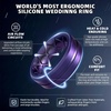 image:imageEgnaro Mens Silicone Rings 8mm Wide Two Tone Rubber Wedding Band for HimA4BlackMaroon  Metallic Purple  Metallic Royal Blue  BlackEmerald Green  Metallic Steel  Black