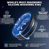 image:imageEgnaro Mens Silicone Rings 8mm Wide Two Tone Rubber Wedding Band for HimA5Black  Gray  BlackLight Blue  BlackYellow Green