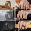 image:imageEgnaro Mens Silicone Rings 8mm Wide Two Tone Rubber Wedding Band for HimA5Coffee BrownBlack  Black Purple  Pine GreenBlack  Metallic Brown  Metallic Steel  Black