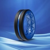 image:imageEgnaro Mens Silicone Rings 8mm Wide Two Tone Rubber Wedding Band for HimA6BlackLight Blue