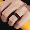 image:imageEgnaro Mens Silicone Rings 8mm Wide Two Tone Rubber Wedding Band for HimA7BlackRed