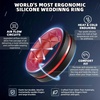 image:imageEgnaro Mens Silicone Rings 8mm Wide Two Tone Rubber Wedding Band for HimA7BlackRed