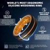 image:imageEgnaro Mens Silicone Rings 8mm Wide Two Tone Rubber Wedding Band for HimA8BlackOrange