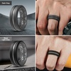 image:imageEgnaro Mens Silicone Rings 8mm Wide Two Tone Rubber Wedding Band for HimB1Light GraySky Blue  Dark Blue  Dark Gray  BlackLight Gray