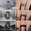 image:imageEgnaro Mens Silicone Rings 8mm Wide Two Tone Rubber Wedding Band for HimB3Metallic Gun  Dark Gray  Black  MaroonBlack  White GrayLight Orange  Olive Green