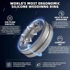 image:imageEgnaro Mens Silicone Rings 8mm Wide Two Tone Rubber Wedding Band for HimB6Black  Dark Silver  Black Gray  CopperBlack