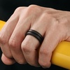 image:imageEgnaro Mens Silicone Rings 8mm Wide Two Tone Rubber Wedding Band for HimB7Black  Black  Black  Black