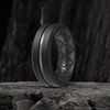 image:imageEgnaro Mens Silicone Rings 8mm Wide Two Tone Rubber Wedding Band for HimB7Black  Black  Black  Black