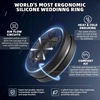 image:imageEgnaro Mens Silicone Rings 8mm Wide Two Tone Rubber Wedding Band for HimB7Black  Black  Black  Black