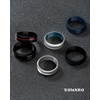 image:imageEgnaro Mens Silicone Rings 8mm Wide Two Tone Rubber Wedding Band for HimC1Silver  Light GrayBlue Iris  Black  Dark Blue  BlackCrimson  Black