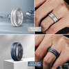 image:imageEgnaro Mens Silicone Rings 8mm Wide Two Tone Rubber Wedding Band for HimR11Black  Black Gray  Silver  Black Blue Camo