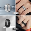 image:imageEgnaro Mens Silicone Rings 8mm Wide Two Tone Rubber Wedding Band for HimR12Black  Black Gray  Silver  Black Gray Black Camo