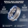 image:imageEgnaro Mens Silicone Rings 8mm Wide Two Tone Rubber Wedding Band for HimR1Silver  Metallic Gun  Dark Gray  Black