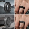 image:imageEgnaro Mens Silicone Rings 8mm Wide Two Tone Rubber Wedding Band for HimR1Silver  Metallic Gun  Dark Gray  Black